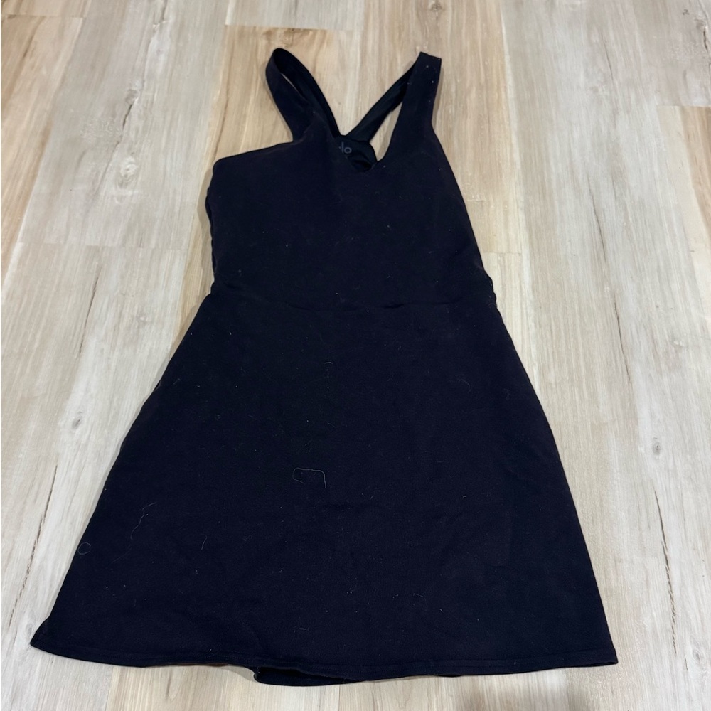 ALO Yoga Black Crossback Tank Dress